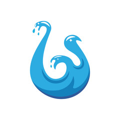 W letter water drop splash logo icon vector concept design template