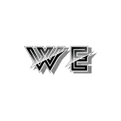 WE monogram logo design letter text name symbol monochrome logotype alphabet character simple logo