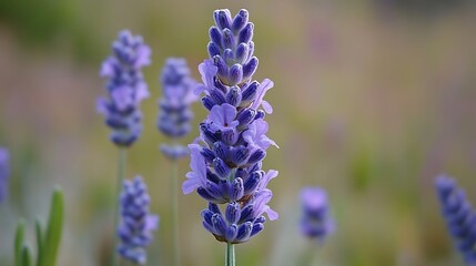 A Single Purple Lavender Flower in Bloom – Elegant and Serene Floral Beauty