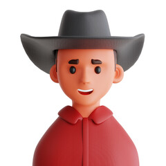 Rodeo Announcer with Cowboy Hat