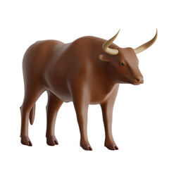 Rodeo Bull with Horns and Stance