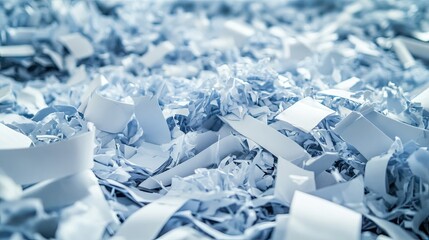 A pile of shredded paper ready to be processed for paper recycling