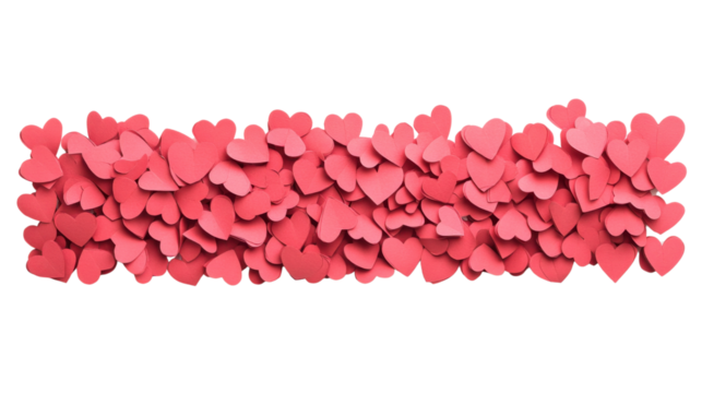 Romantic red hearts pattern on transparent background - Powered by Adobe