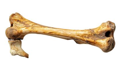 Naklejka premium Large animal bone isolated on transparent background showing structure and texture