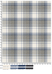 Plaid fabric pattern, blue, brown, cream, seamless for textiles, and for designing clothes, skirts or decorative fabrics. Vector illustration.