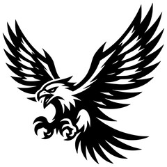 Fototapeta premium Flying Bird With Open Wings And Sharp Claws