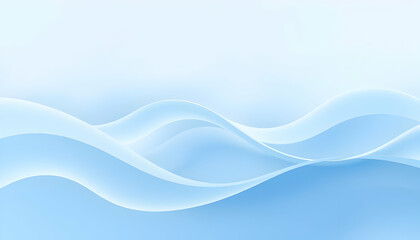 Fototapeta premium Abstract blue waves, fluid dynamic curves, smooth flowing lines, ethereal light effect, gradient blue background, minimalist design, soft glow, translucent shapes, underwater-inspired, digital art, ve