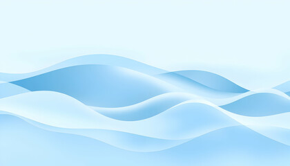 Fototapeta premium Abstract blue waves, fluid dynamic curves, smooth flowing lines, ethereal light effect, gradient blue background, minimalist design, soft glow, translucent shapes, underwater-inspired, digital art, ve