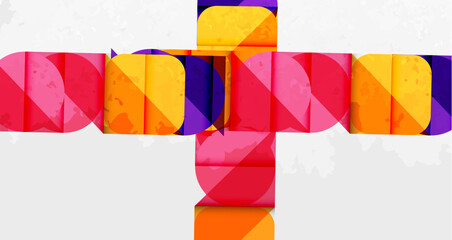 Squares, circles and triangles and grainy noisy texture. Vector Illustration For Wallpaper, Banner, Background, Card, Book Illustration, landing page