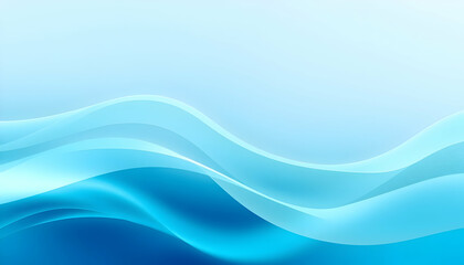 Fototapeta premium Abstract waves, turquoise and blue gradient, flowing curves, smooth lines, minimalist design, underwater theme, tranquil atmosphere, digital art, vector graphics, soft textures, aquatic background, se