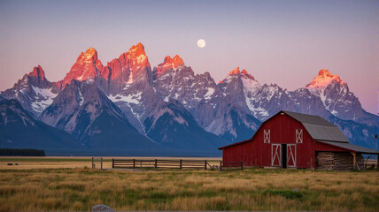 sunset in the mountains