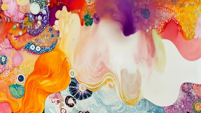 Vibrant abstract artwork featuring swirling colors and intricate patterns in a creative display