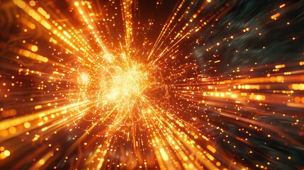 Particles bokeh abstract event game trailer titles cinematic openers digital technology concert background. AI generated illustration