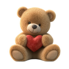 Fototapeta premium A brown teddy bear holding a red heart