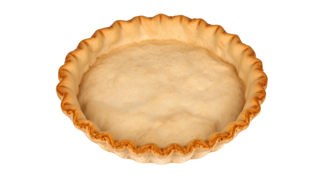 Photo of round pie crust isolated on transparent background