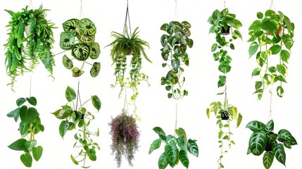 Modern indoor plant standing alone on a clean white background. A contemporary potted plant that brings a touch of greenery and freshness to an indoor space