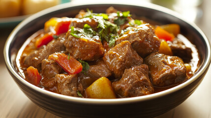 Asian cuisine dinner icon with pork noodle, lamb stew with tomato and pepper, spicy pork ribs, shrimp dumplings, fried meat with potato, pomegranate sauce, meat chickpea stew, custard dessert