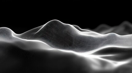 Abstract digital landscape, dark background, data visualization, tech presentation