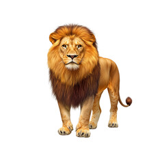 Obraz premium Majestic African Lion Standing Proudly Against Transparent background