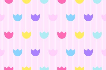 チューリップのシームレスパターン　B-2'