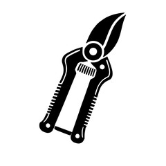 Gardening Pruner: A classic gardening pruner icon, featuring a black silhouette against a clean backdrop.