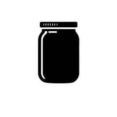 Glass Jar Silhouette: A simple yet elegant silhouette of a glass jar with a lid, perfect for minimalist designs, branding, or illustrating a sense of storage and preservation.  