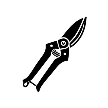 black pruning shears isolated on white clip art preview