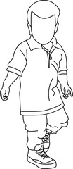 Little boy movement  outline vector shape