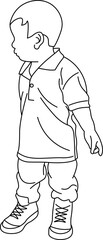 Little boy movement  outline vector shape