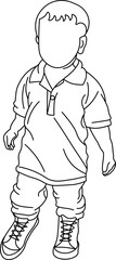 Little boy movement  outline vector shape