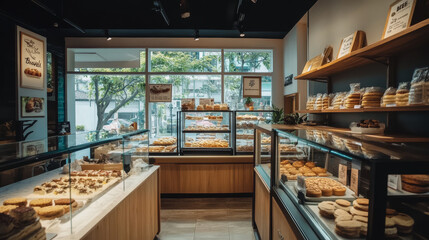 Bakery, dessets and sweets flat icons set isolated on background for  cafe, restaurant or pastry menu design