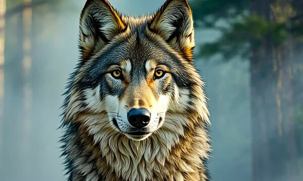 Close up of wolf video background