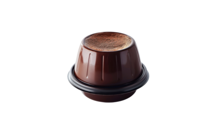 Delicious chocolate pudding on transparent background, ready to eat