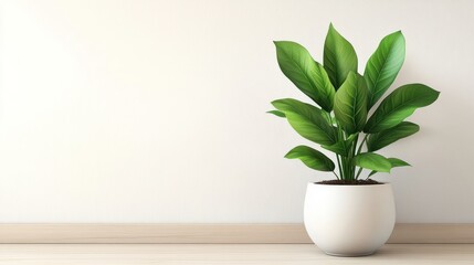 White pot plant minimalist interior design
