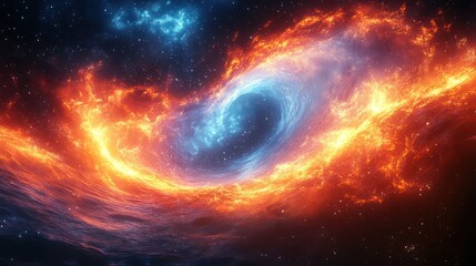 Obraz premium Cosmic Inferno: A Fiery Dance of Celestial Nebulae