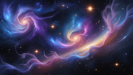 an intriguing imagery of NEBULA AND GALAXY in the universe, created by generative ai