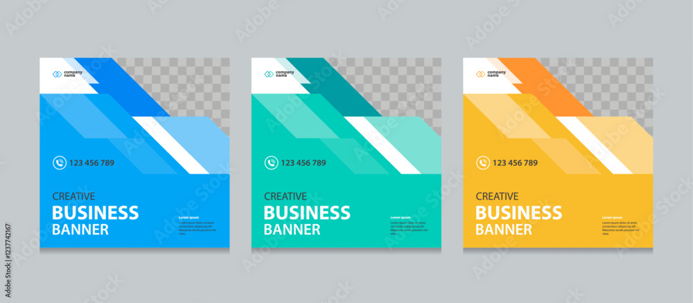 Leinwandbilder set of editable square business web banner design template. suitable for social media post, instagra