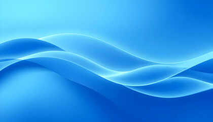 Fototapeta premium abstract blue waves, fluid dynamics, smooth curves, liquid motion, vibrant azure, digital art, minimalist design, flowing shapes, underwater feel, gradients, futuristic, 3D rendering, silky texture, c