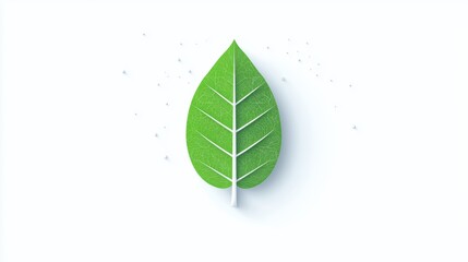 Sustainability Leaf Icon Stylized leaf icon with a modern design, white background, suitable for minimalist branding and eco conscious messaging
