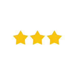 Three yellow stars vector icon