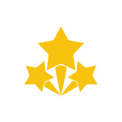 Three yellow stars vector icon