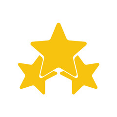 Three yellow stars vector icon