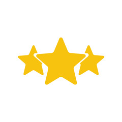 Three yellow stars vector icon