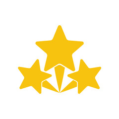 Obraz premium Three yellow stars vector icon
