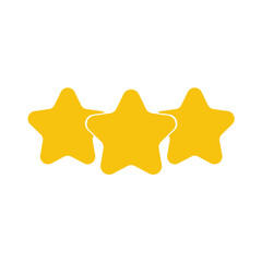 Three yellow stars vector icon
