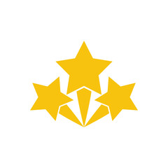 Three yellow stars vector icon