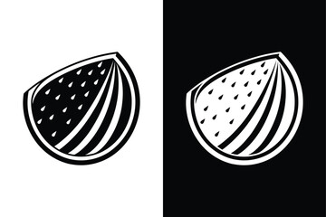 Clean and Simple Watermelon Vector with Reflective Effect. fruit, watermelon, juicy, slice, icon, food