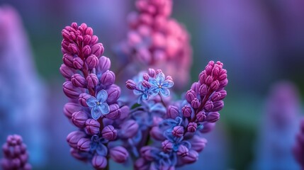 Close up of violet lilac flowers.