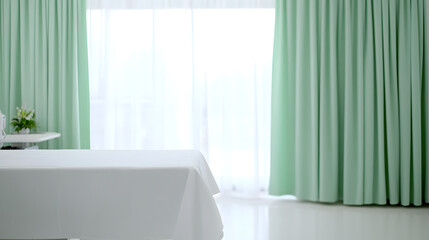 Clean and well-lit hospital ward with modern medical equipment, offering a calm and healing environment for patients.
