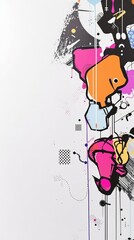 Seamless background with stylized graffiti art and bold lines , graphic prints, lettering, urban decor, typography, abstract shapes
